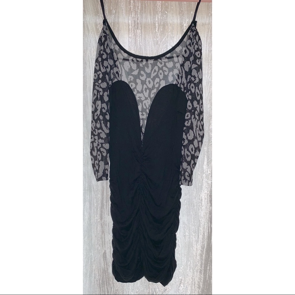 Mini black leopard Dress
